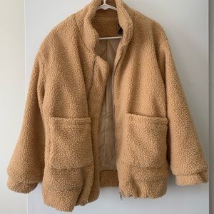 ZAFUL tan teddy coat
